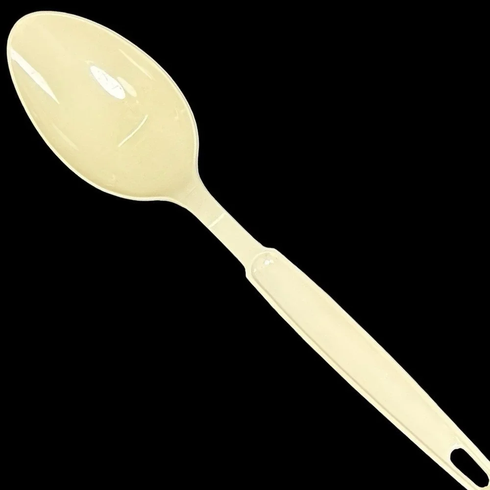 Vintage EKCO Serving Solid Spoon Nylon Beige Plastic Kitchen Utensil USA